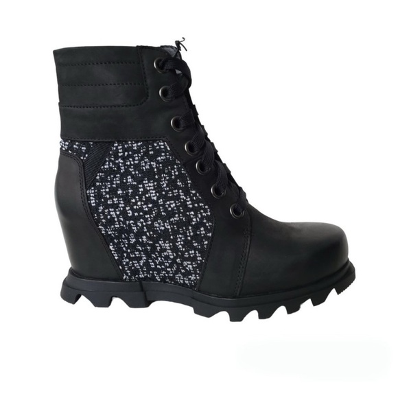 Sorel Women's Joan of Arctic Wedge III Lexie Boot Black/Sea Salt Size 8.5 US - Picture 1 of 12